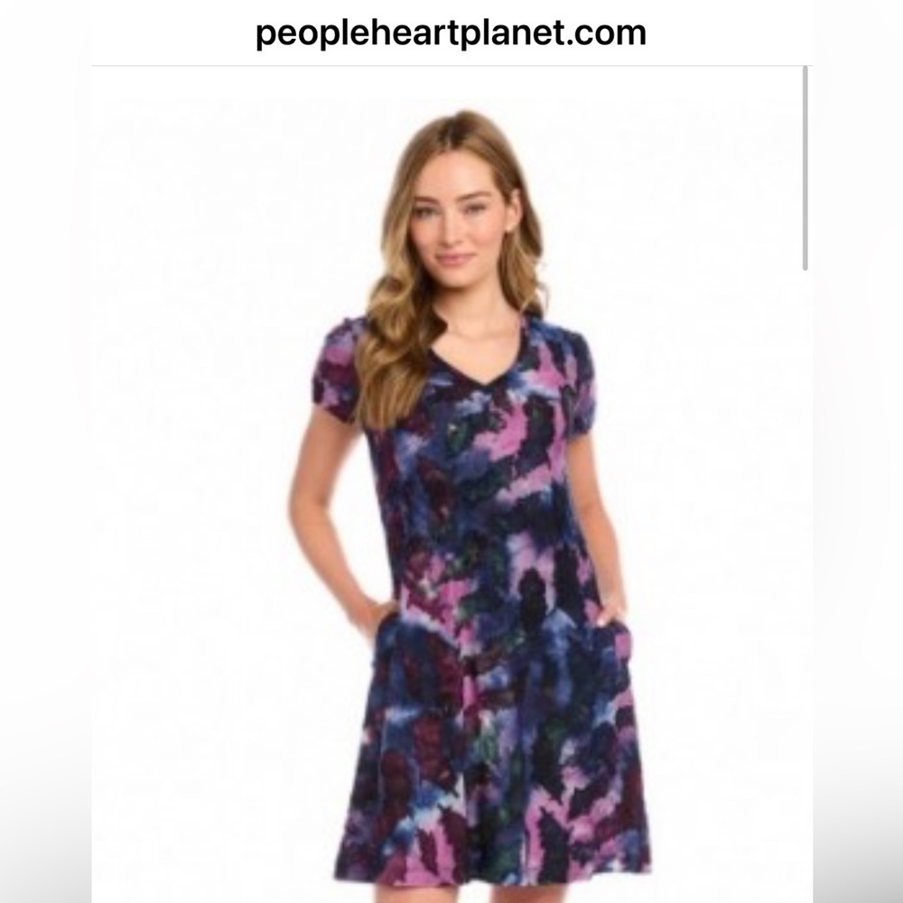 Karen Kane Quinn V-Neck Dress w/ pockets from Bloomingdale's shades of Purple. L